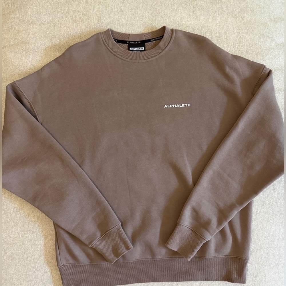Alphalete Brown Beige Men's Crewneck Sweater